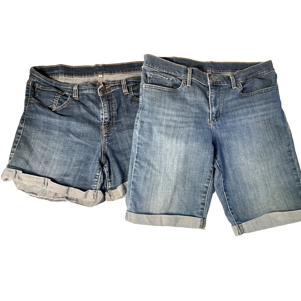 Bundle‎ Women's LEVI'S SHORTS 31 Blue Denim Jean Bermuda Casual Western Levis